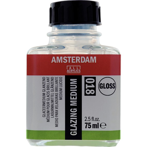 מדיום גלזינג (glazing) מבריק לצבעי אקריליק AMSTERDAM 018,  נפח 75 מ"ל