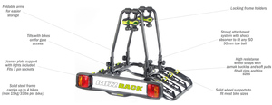 מנשא משטח אופניים לוו גרירה  + זרועות  BUZZ RACK - Buzz Quattro 4