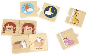 סט פאזל התאמת הפכים מעץ מלא 24 חלקים