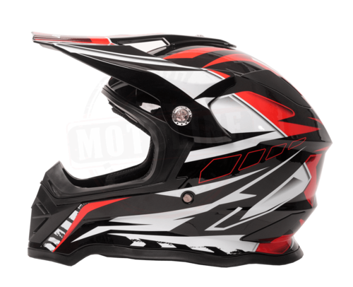 קסדת שטח רבוטק אדום / לבן  - REVOTECH MX HELMET