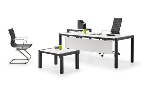 ‫שולחן משרדי ICON לבן רוחב 160 ס``מ‬‏