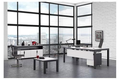 ‫שולחן משרדי ICON לבן רוחב 160 ס``מ‬‏