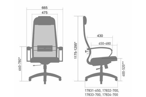 כסא מנהל/ת גב גבוה METTA Set 30 אפור/לבן