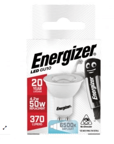 מארז 5 נורות לד אנרג’ייזר GU10 אור יום 4.2W ENERGIZER