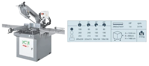 משור סרט לברזל ומתכת YCM300 חצי אוטומטי KARNAF 