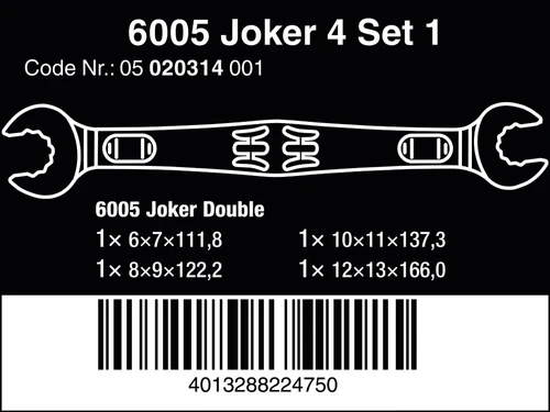 סט מפתחות פתוח פתוח קומפקטי  05020314001 Wera joker 4 6005 SET 1