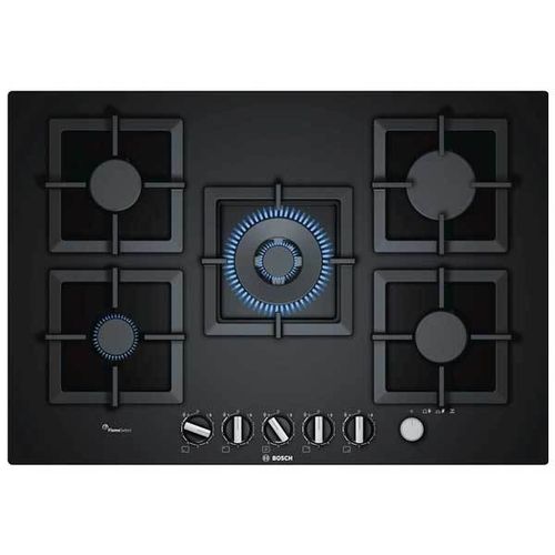 כיריים ‏גז זכוכית שחורה 5 להבות Bosch PPQ7A6M25Y בוש