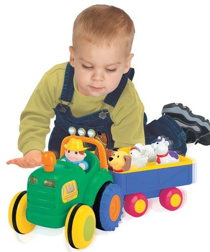 טרקטור חווה חשמלי עם 5 דמויות חיות - דובר עברית