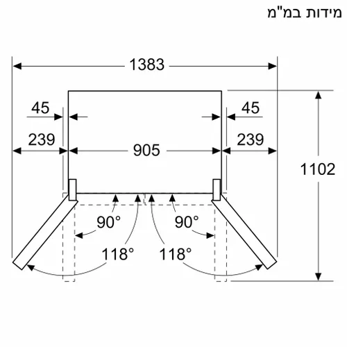 מקרר מרובה דלתות מבית SIEMENS