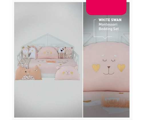 סט מצעים וכריות למיטת בית/נוער דגם White Swan