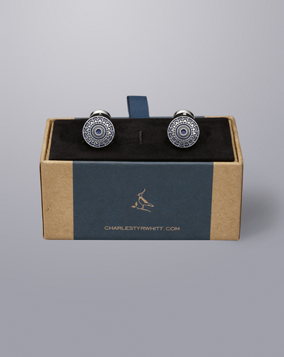 חפתים Navy patterned enamel