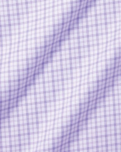 חולצה גזרת אקסטרה סלים - Lilac purple non-iron twill windowpane check