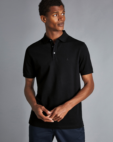 חולצת פולו שחורה - Tyrwhitt Black Pique Polo