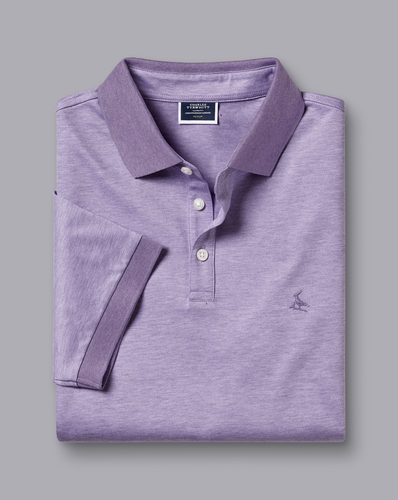 חולצת פולו  - Birdseye Pique Polo - Mauve Purple