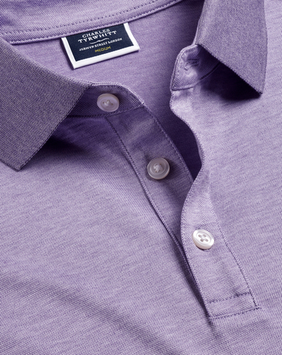 חולצת פולו  - Birdseye Pique Polo - Mauve Purple