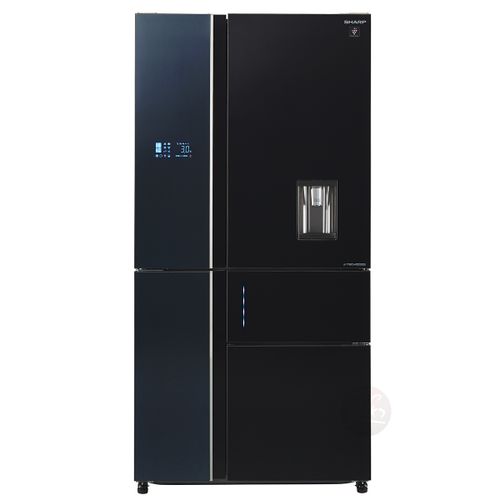 מקרר 5 דלתות שארפ דגם SJ-9831B זכוכית שחורה + בר