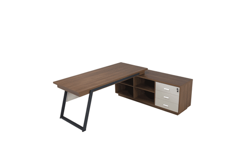 שולחן עבודה Flat כולל הרחבה 160 ס``מ צבע ספיר/UD סינר לבן