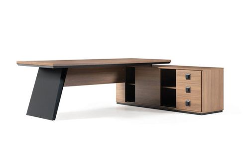 שולחן עבודה MUSTANG כולל הרחבה 235 ס``מ צבע MOON/BLACK