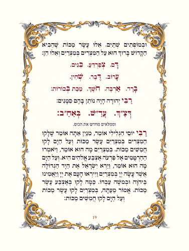 הגדה של פסח-קערת הסדר בכריכת דמוי עור