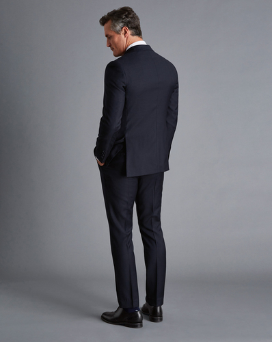 חליפה סלים פיט כחולה - Natural Stretch Twill Suit - Navy