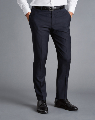 חליפה סלים פיט כחולה - Natural Stretch Twill Suit - Navy