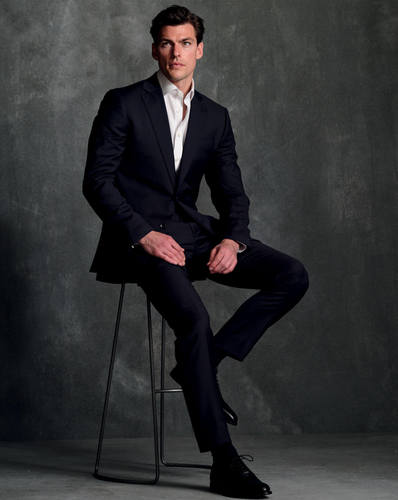 חליפה סלים פיט כחולה - Natural Stretch Twill Suit - Navy