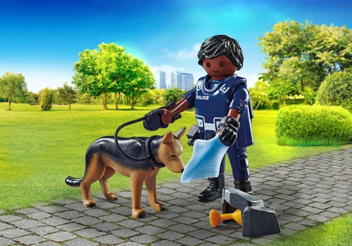 משחק פליימוביל שוטר עם כלב חיפוש לגלאי 4+