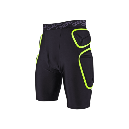 מכנסי רכיבה פנימיים TRAIL SHORT בצבע ירוק ליים ושחור עם קצף EVA בצפיפות גבוהה, עיצוב ארגונומי ותפרים כפולים שטוחים לנוחות מקסימלית ברכיבה