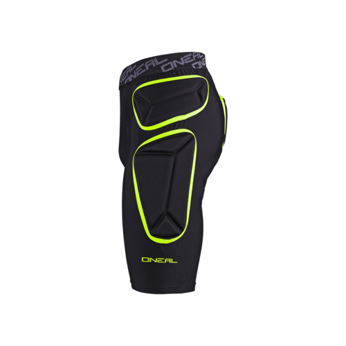 מכנסי רכיבה פנימיים TRAIL SHORT בצבע ירוק ליים ושחור עם קצף EVA בצפיפות גבוהה, עיצוב ארגונומי ותפרים כפולים שטוחים לנוחות מקסימלית ברכיבה