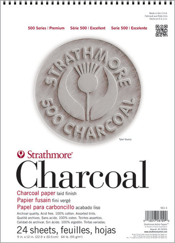 בלוק רישום בפחם   Strathmore Charcoal, גודל 22.9X30.5 ס