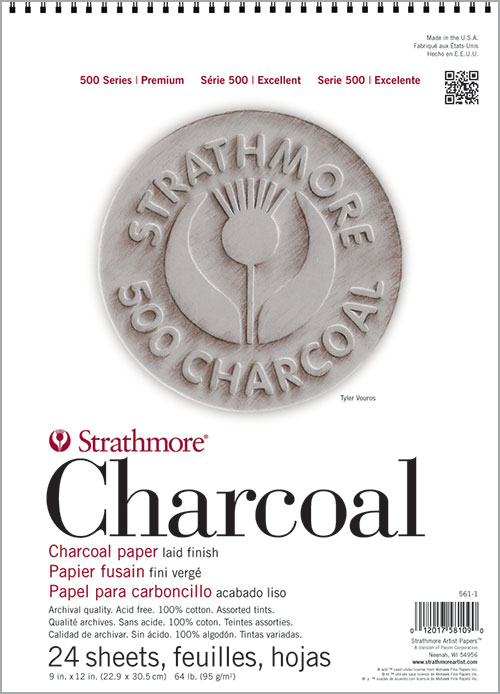בלוק רישום בפחם   Strathmore Charcoal, גודל 22.9X30.5 ס"מ