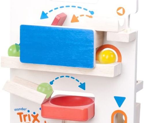 לוח מסלול כדורים מעץ דו צדדי