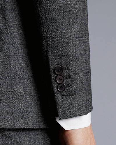 חליפה סלים פיט אפורה -Ultimate Performance  Check Suit - Charcoal