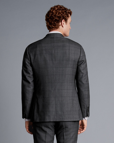 חליפה סלים פיט אפורה -Ultimate Performance  Check Suit - Charcoal