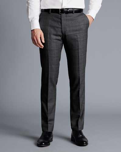 חליפה סלים פיט אפורה -Ultimate Performance  Check Suit - Charcoal