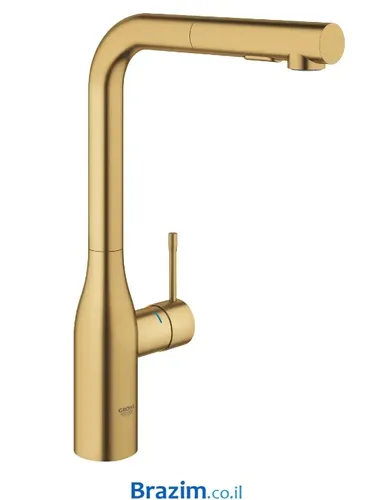 ברז מטבח נשלף גרואה אסנס 30270GN0 בגימור זהב מוברש מבית Grohe.