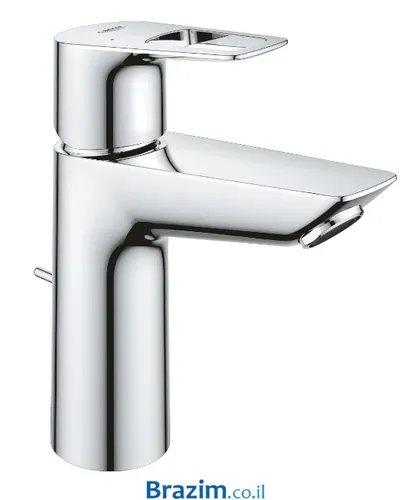 ברז רחצה בינוני מבית גרואה Grohe דגם BauLoop 23762001 בגימור כרום.