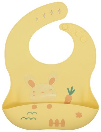 סינר 100% סיליקון רך וגמיש במיוחד עם כיס וסגירה עליונה - צהוב ארנב