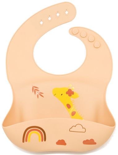 סינר 100% סיליקון רך וגמיש במיוחד עם כיס וסגירה עליונה - כתום ג'ירף