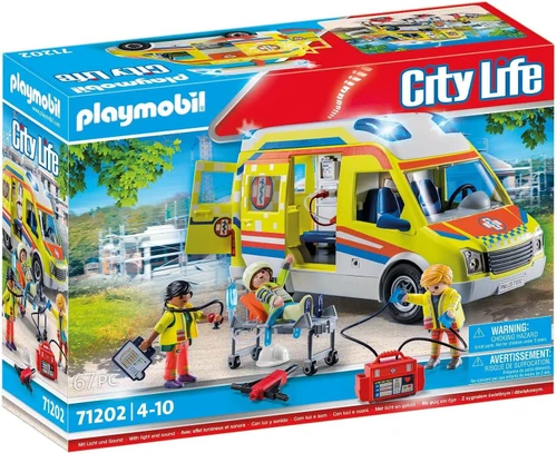 משחק פליימוביל אמבולנס עם אפקטים של אור וקול לגלאי 4+