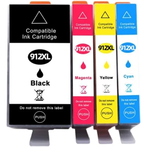 סט 4 ראשי דיו תואמים פרימיום HP 912XL 3YP34AE (הספק 825 דף בכל צבע)