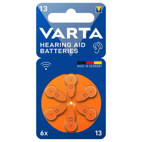 סוללות למכשיר שמיעה Varta 13 מארז 6 יחידות Orange
