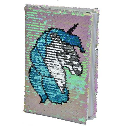 יומן דרך דגם חד קרן Unicorn עם פייטים מתחלפים