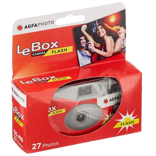 מצלמה חד פעמית AgfaPhoto LeBox 400 עם פלש 27 תמונות
