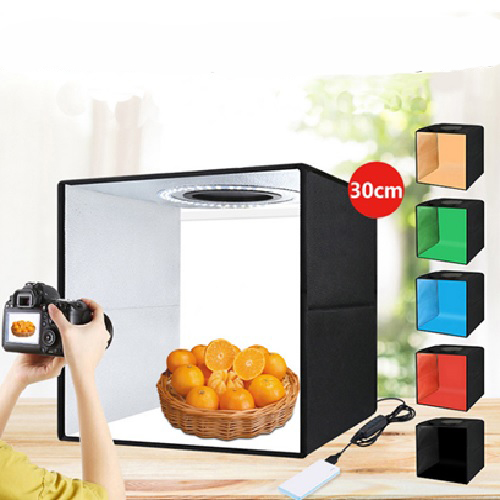 אוהל אור מתקפל 30x30 סמ עם תאורת לד מובנית FANCIER