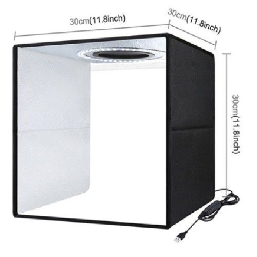 אוהל אור מתקפל 30x30 סמ עם תאורת לד מובנית FANCIER