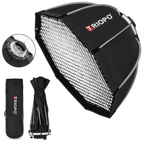 סופטבוקס פתיחה מהירה אוקטגון Triopo K2 65cm חיבור Bowens כולל גריד