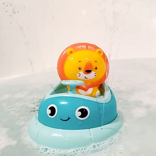 צעצוע אמבט סירה מתנגשת עם דמות ארנב - ורוד