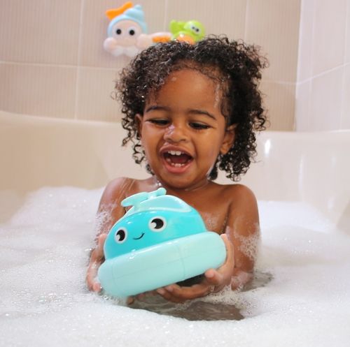 צעצוע אמבט סירה מתנגשת עם דמות ארנב - ורוד