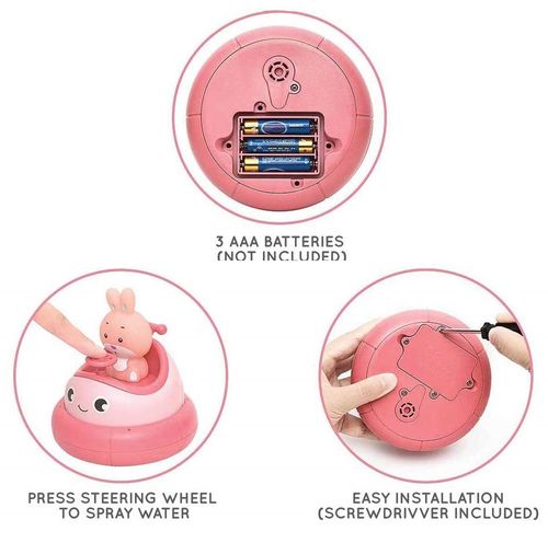 צעצוע אמבט סירה מתנגשת עם דמות ארנב - ורוד